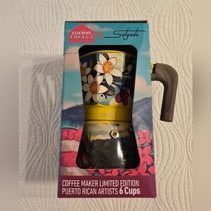 NIB Cocina Criolla Limited Edition Coffee Pot ( Greca) W/ Juan Salgado Design